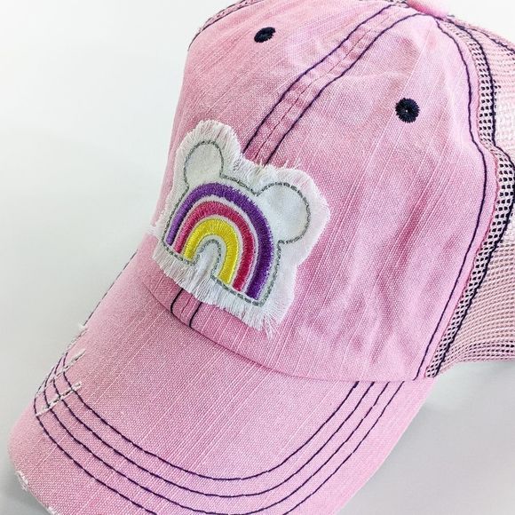 Rainbow Mouse Ears Trucker Style Baseball Hat - Picture 3 of 7